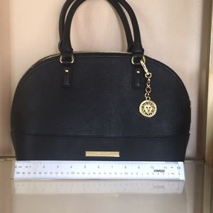 Anne Klein Black Zipper Satchel